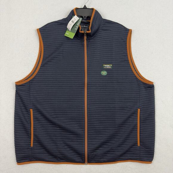 LL Bean Airlight Vest Mens XXL Full Zip Stretch Lightweight Navy Blue 513274 - Picture 3 of 10